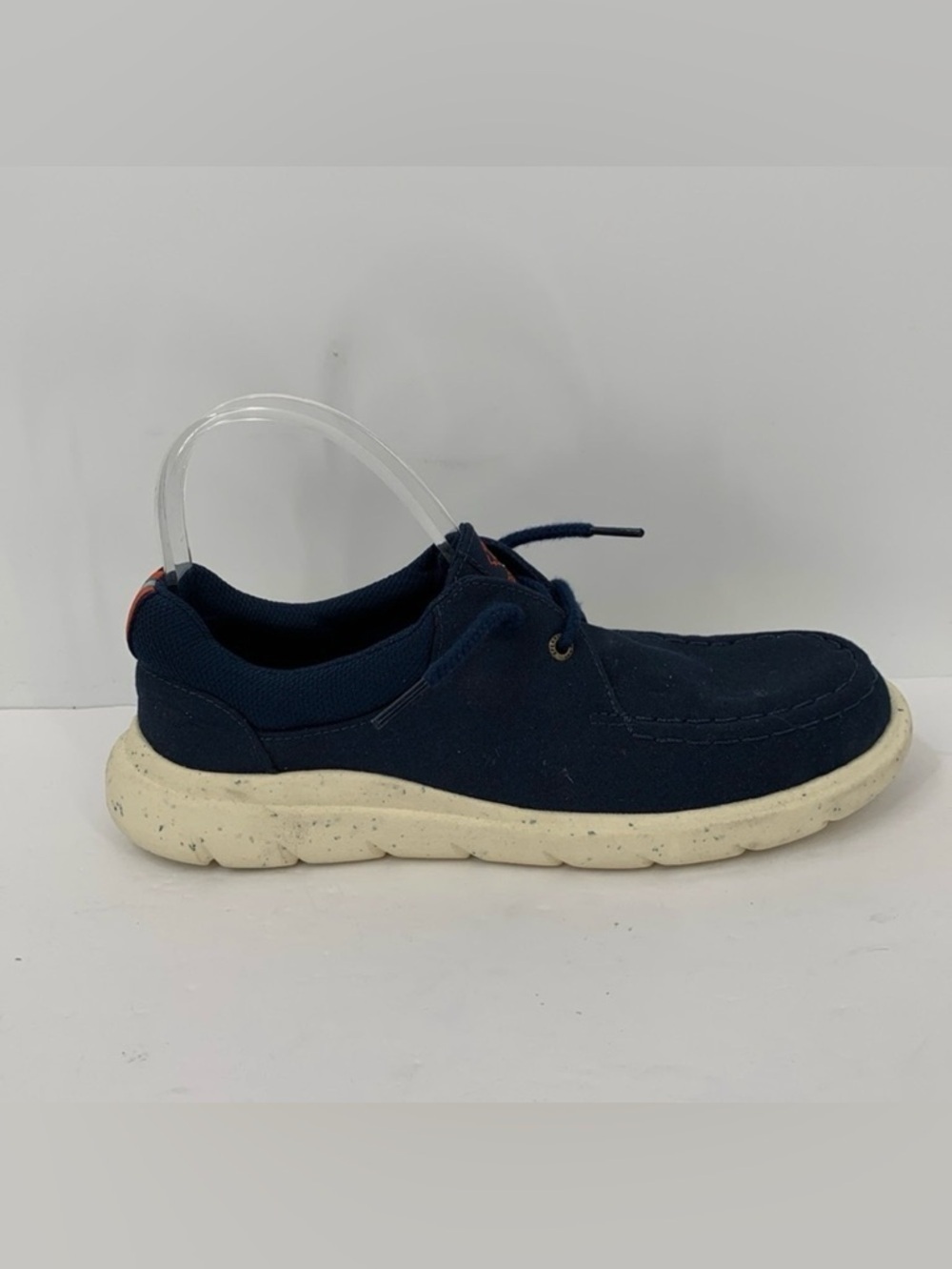 Sperry Captains Moc boat shoe sneaker navy blue tie comfort canvas women 8.5